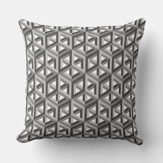 Dekoratives Hexagons-Mosaikmuster #9 Kissen (Vorderseite)