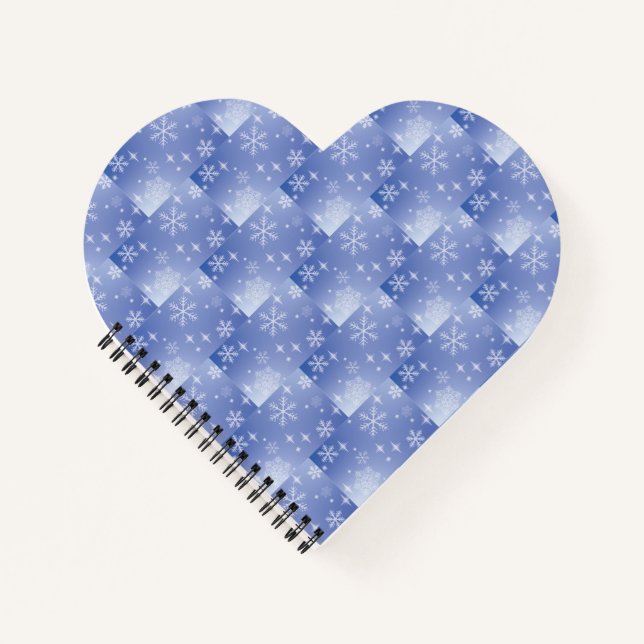 Dekoratives Holiday Snowflake Heart Shape Notebook Notizbuch (Vorderseite)