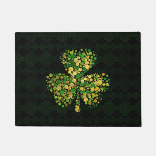 Dekoratives irisches Kleeblatt - Klee-Gold und Fußmatte