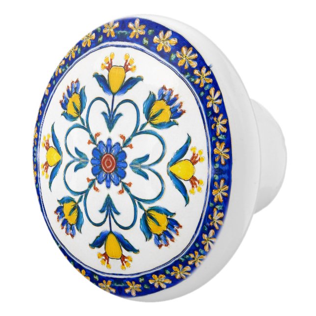 Dekoratives italienisches Kabinett Antico Deruta F Keramikknauf (Rechts)