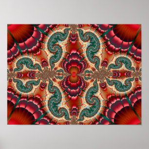 Dekoratives Kaleidoskop-Muster Poster