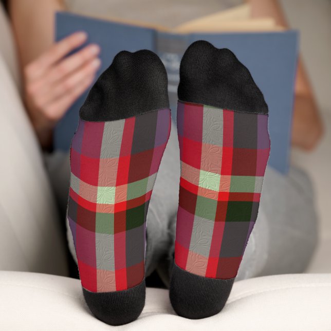 Dekoratives Karomuster Socken (Unterseite)