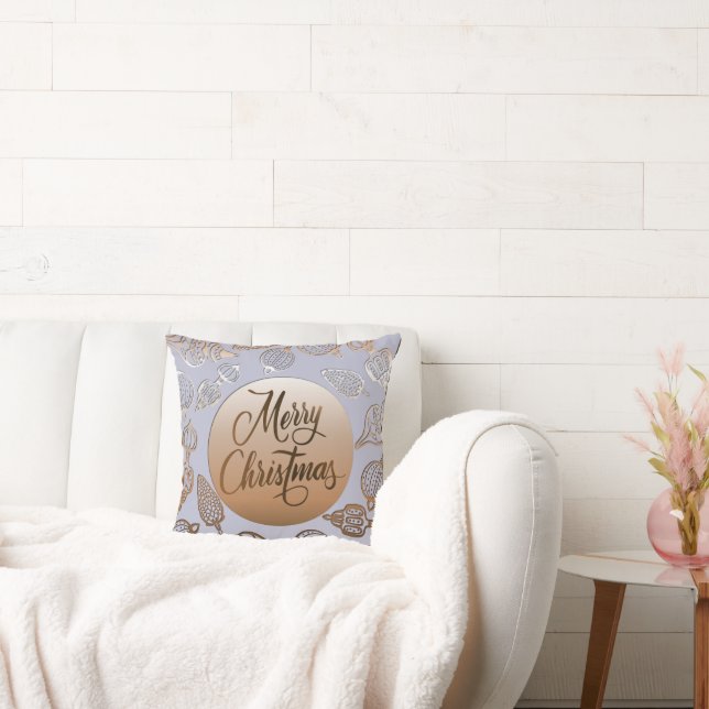 Dekoratives Kissen Frohe Weihnachten mit irisieren (Liege)