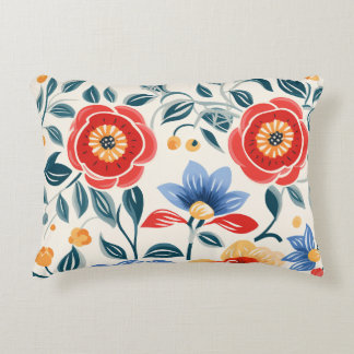 Dekoratives Kissen mit einem lebendigen Blumendesi