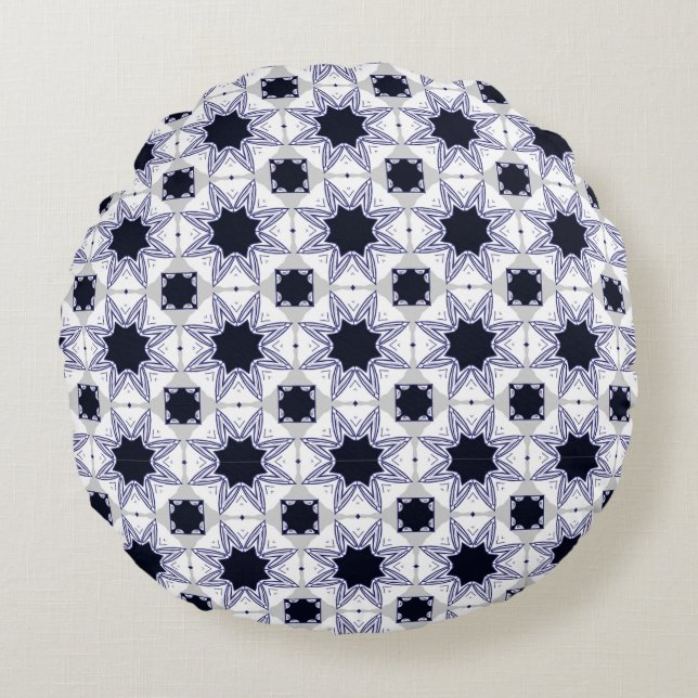 Dekoratives Kissen mit geometrischem Muster (Vorderseite)