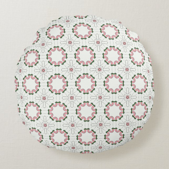 Dekoratives Kissen mit geometrischem Muster (Vorderseite)