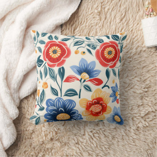 Dekoratives Kissen mit lebendigem Blumendesign