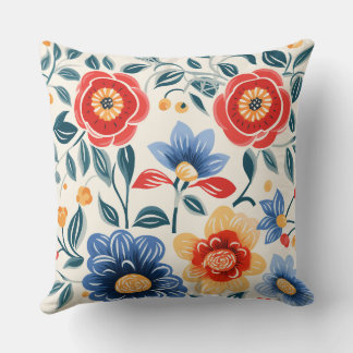 Dekoratives Kissen mit lebendigem Blumendesign
