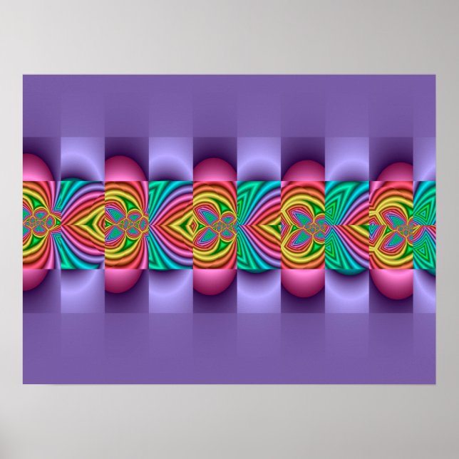 Dekoratives Lila Fraktal Poster (Vorne)