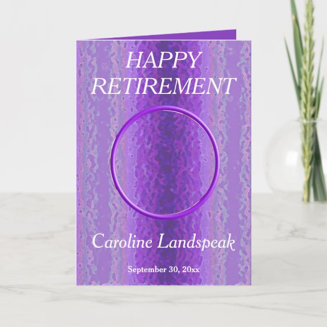 Dekoratives Lila Metall-1-Foto-Collage Rente Karte (Vorderseite)