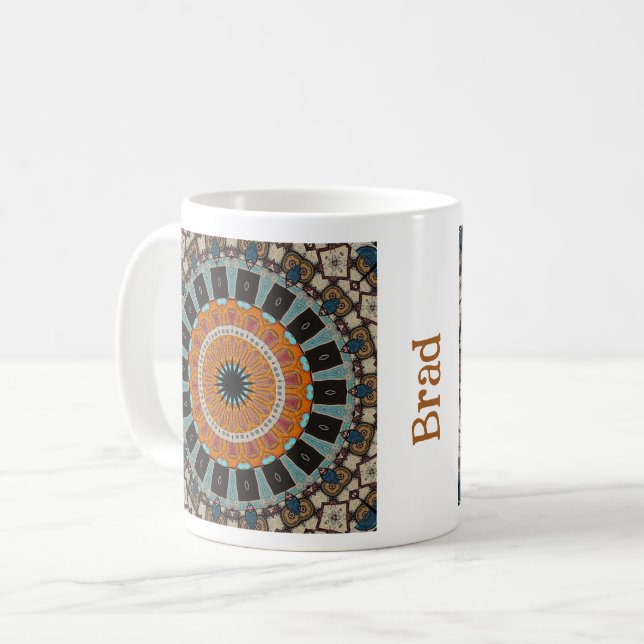  Dekoratives Mandala  Kaffeetasse (Vorderseite Links)