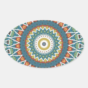Dekoratives Mandala Ovaler Aufkleber