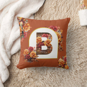 Dekoratives MONOGRAMM ( JEDER BUCHSTABE ) Herbstbl Kissen