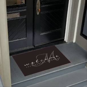 Dekoratives Monogramm-u. der Adressen- Willkommen Fußmatte