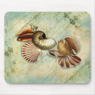 Dekoratives Muschel-Dekoupage-Seidenpapier Mousepad