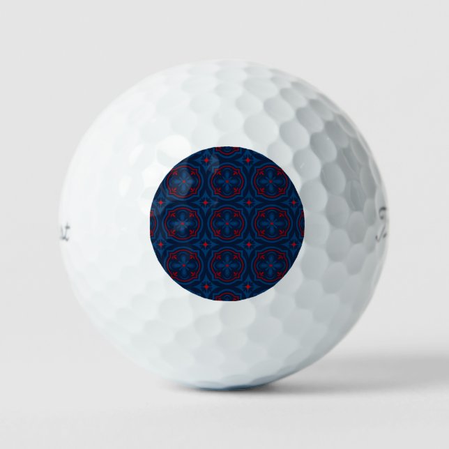 Dekoratives Muster aus Blumenfliesen Golfball (Vorderseite)