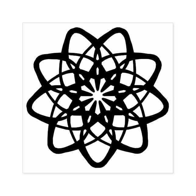Dekoratives Muster in Rund in Mandala Variation  Gummistempel (Prägung)