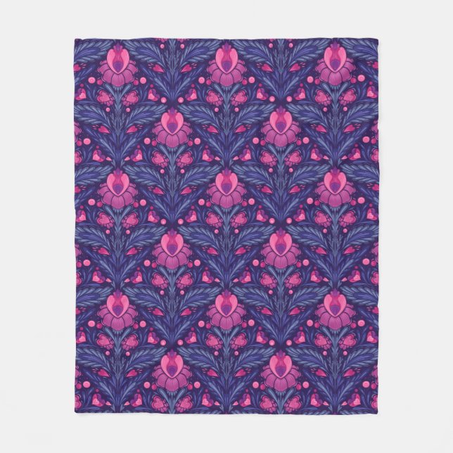 Dekoratives Muster mit Herzen Fleecedecke (Vorderseite)