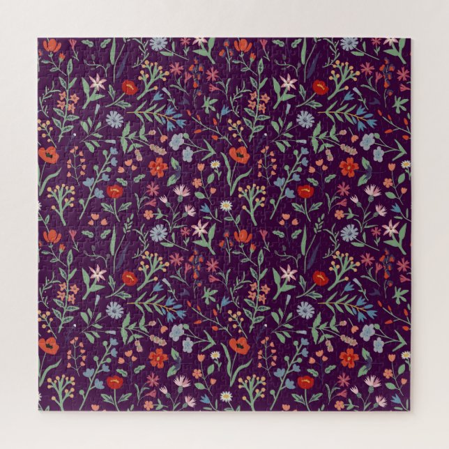 Dekoratives, nahtloses Blumenmuster. Puzzle (Vertikal)