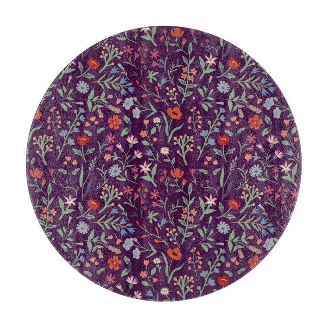 Dekoratives, nahtloses Blumenmuster. Schneidebrett (Vorderseite)