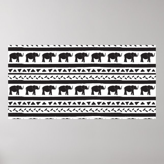 Dekoratives, nahtloses Muster, handgezeichnet Poster (Vorne)