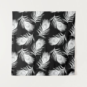 Dekoratives nahtloses Muster mit schönem Pfau Wandteppich