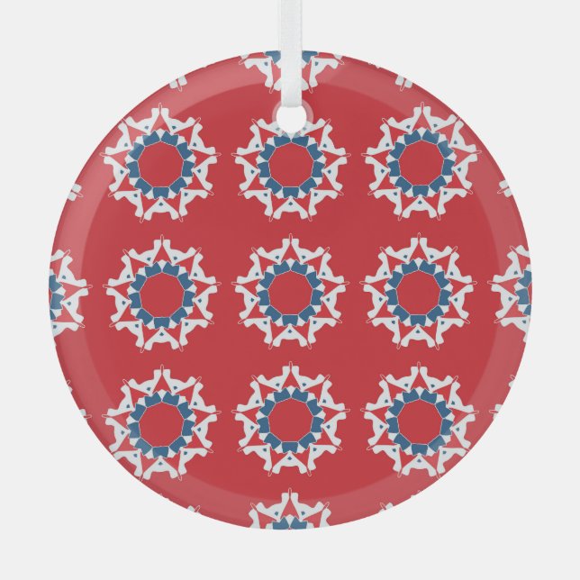 Dekoratives, nahtloses Muster-Rundelement Ornament Aus Glas (Vorderseite)