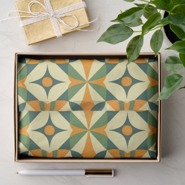 Dekoratives, nahtloses Retro-Muster Seidenpapier (Geschenk)