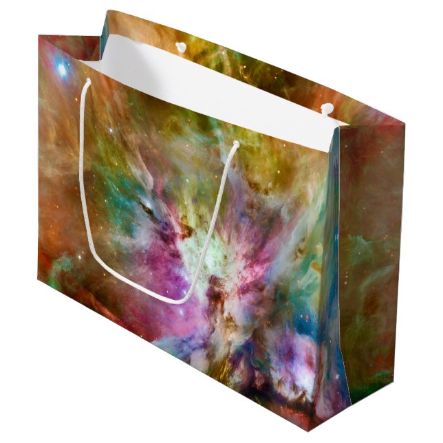 Dekoratives Orion Nebula Galaxy Space Foto Große Geschenktüte (Vorderseite Schrägansicht)