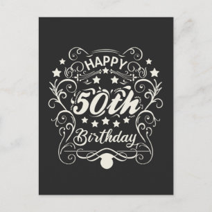 Dekoratives ornamentales Glücklicher 50. Geburtsta Postkarte