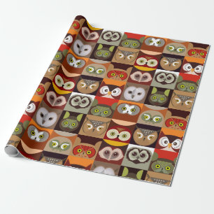 Dekoratives Owl-Muster Geschenkpapier