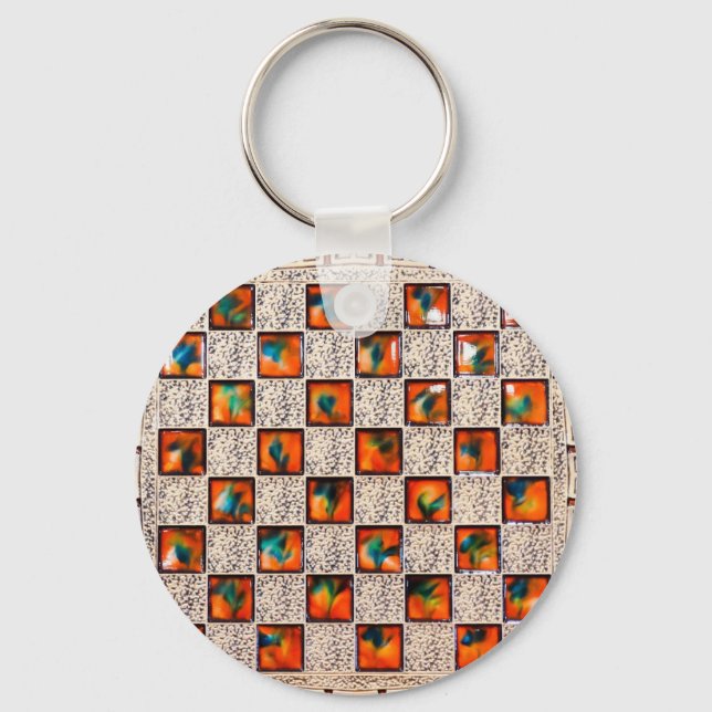 Dekoratives Patronenbild für die Basic-Button-Schl Schlüsselanhänger (Vorderseite)