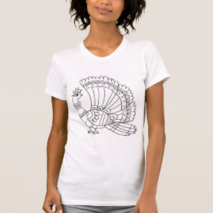 Dekoratives Pfau-Doodle T-Shirt