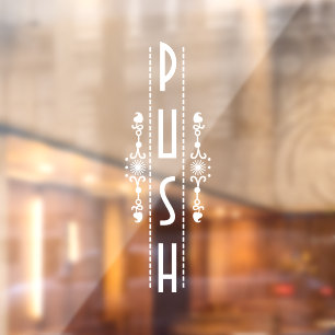 Dekoratives Push-Door-Zeichen, Fensteraufkleber