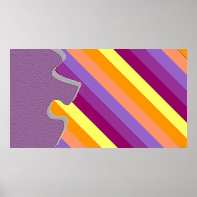 Dekoratives Puzzle Piece Abstraktes Zuckerposter Poster (Vorne)