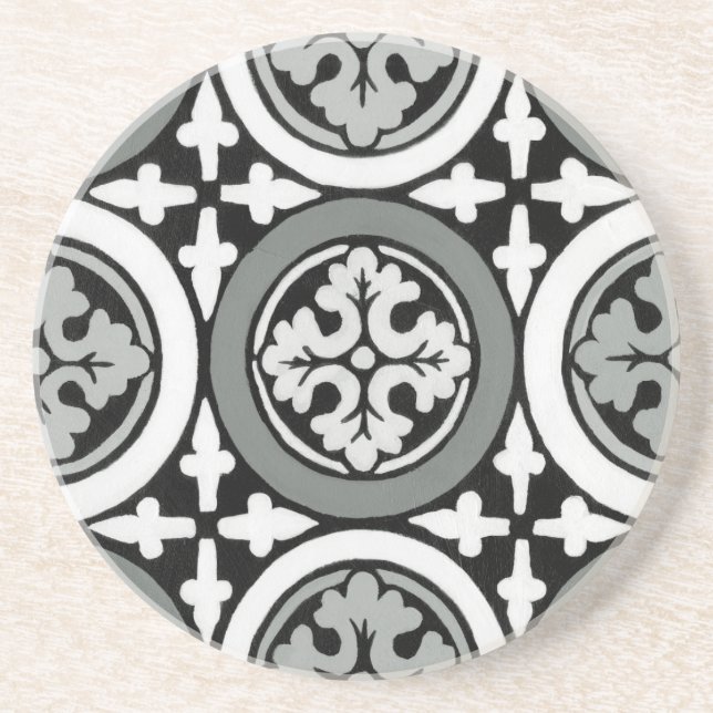 Dekoratives Renaissance Rosette Tile Design Getränkeuntersetzer (Vorne)