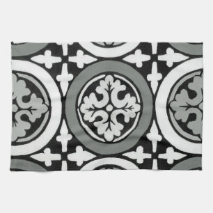 Dekoratives Renaissance Rosette Tile Design Handtuch