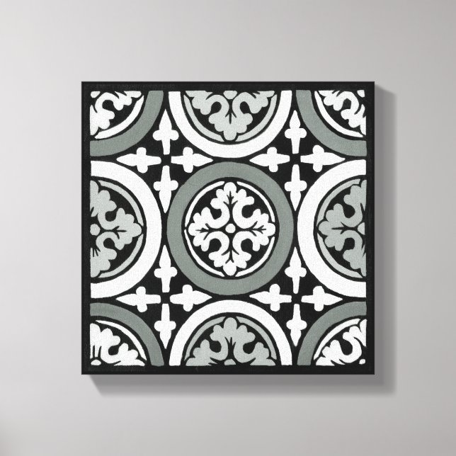 Dekoratives Renaissance Rosette Tile Design Leinwanddruck