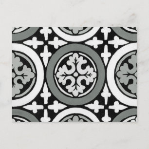 Dekoratives Renaissance Rosette Tile Design Postkarte