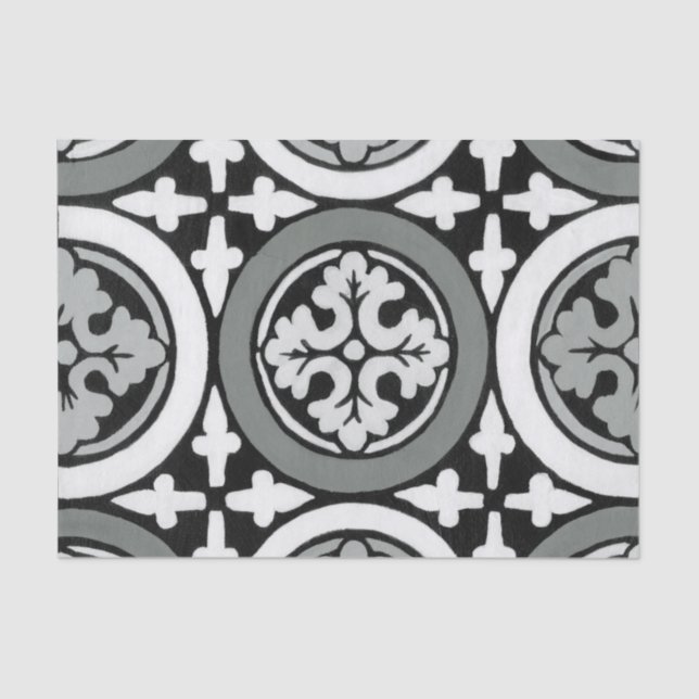 Dekoratives Renaissance Rosette Tile Design Seidenpapier (Vorderseite)