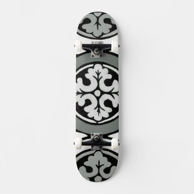 Dekoratives Renaissance Rosette Tile Design Skateboard (Vorderseite)