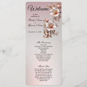 Dekoratives rosa Blumen-Hochzeitsprogramm Programm