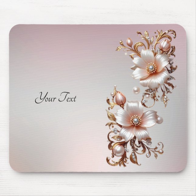 Dekoratives rosa Blumen-Mauspad Mousepad (Vorne)