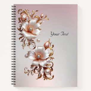 Dekoratives rosa Blumen Notizbuch