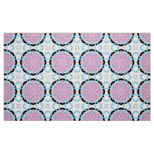 Dekoratives rosa florales geometrisches Muster Stoff