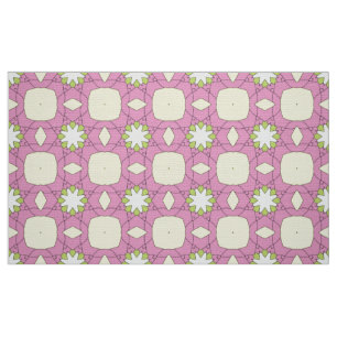 Dekoratives rosa florales geometrisches Muster Stoff