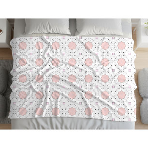 Dekoratives rosa geometrisches Mandala-Muster Fleecedecke