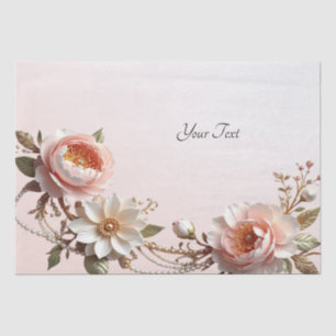 Dekoratives rosa und weißes Blumen-Tissue-Papier Seidenpapier