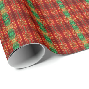 Dekoratives rotes grünes festliches Geschenkpapier
