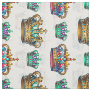 Dekoratives Royal Crown Pattern Textil Stoff